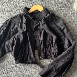 Zara Black crochet crop top